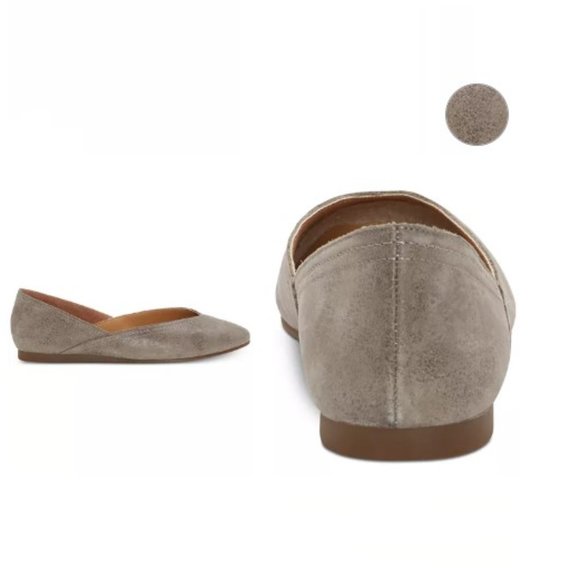 Lucky Brand Alba Flats Leather Titanium Hard Rock 7M - Picture 10 of 10